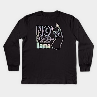 NO PROB LLAMA Kids Long Sleeve T-Shirt